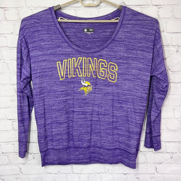 🏈Like New |•NFL•| Team Apparel Purple Minnesota Vikings Loose Fit Top Size L - Picture 1 of 5